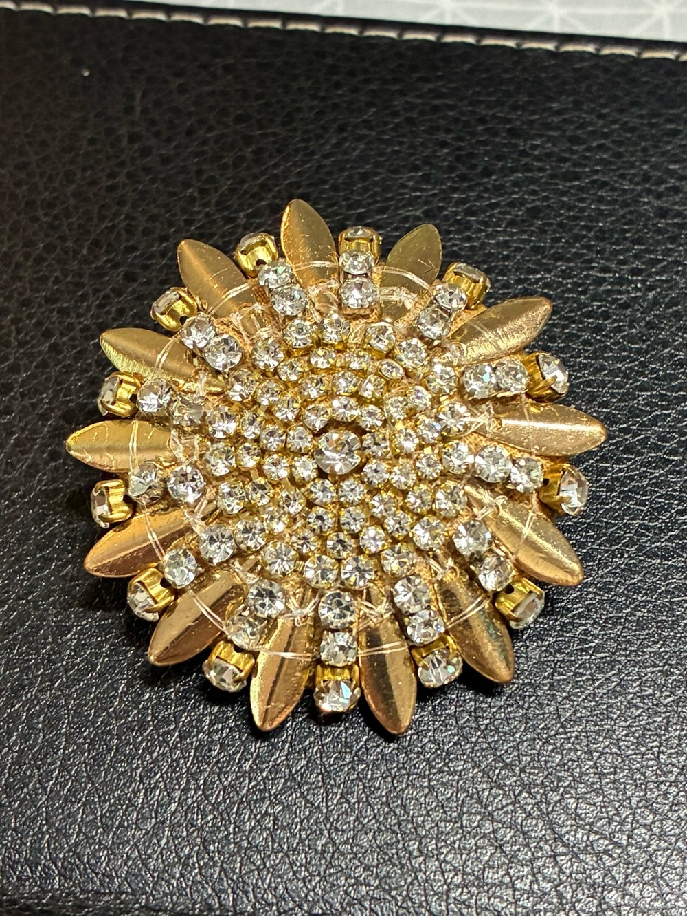 NEW Nordstrom Starburst Rhinestone Fabric Back Brooch Pin